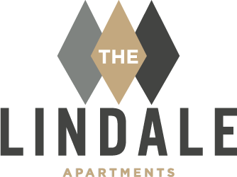 The Lindale Apartments logo with a white background.